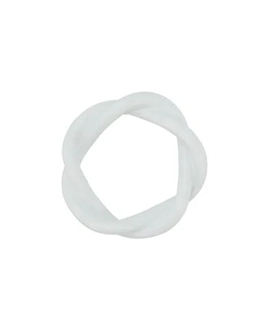 Saro Lifestyle Twisted Resin Napkin Ring Set Of 4,set In White