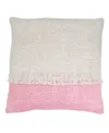 Saro Lifestyle Two-tone Fringe Down Filled Decorative Pillow, 20" X 20" In Pink