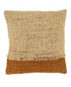 Saro Lifestyle Two-tone Fringe Down Filled Decorative Pillow, 20" X 20" In Brown