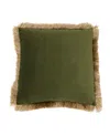 Saro Lifestyle Velvet Fringe Down Filled Decorative Pillow, 18" X 18" In Green