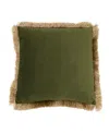 Saro Lifestyle Velvet Fringe Down Filled Decorative Pillow, 18" X 18" In Green
