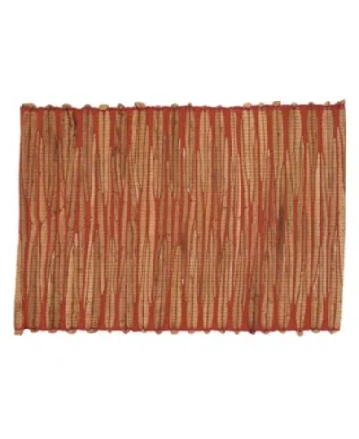 Saro Lifestyle Water Hyacinth Placemat Set Of 4 In Burnt Orange