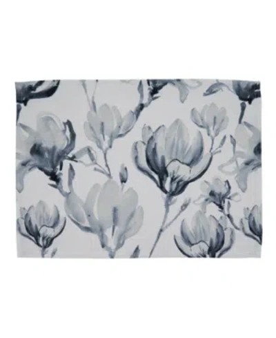 Saro Lifestyle Watercolor Floral Placemat Set Of 4 In Blue