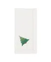 Saro Lifestyle Whimsical Christmas Tree Embroidered Napkin Set Of 6, 20"x20" In White