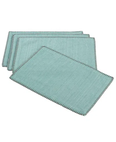 Saro Lifestyle Whip Stitched Design Placemats, Set Of 4 In Blue