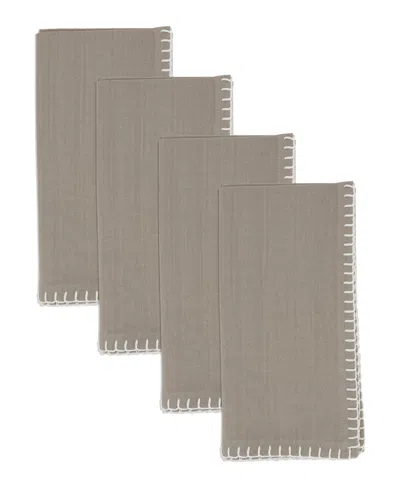 Saro Lifestyle Whip Stitched Napkins, Set Of 4 In Gray