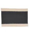 Saro Lifestyle Whipstitched Border Design Placemat Set Of 4, 14"x20" In Black,natural