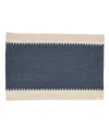 Saro Lifestyle Whipstitched Border Design Placemat Set Of 4, 14"x20" In Navy Blue