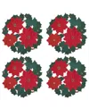 Saro Lifestyle Winter Bloom Placemat, Set Of 4 In Green