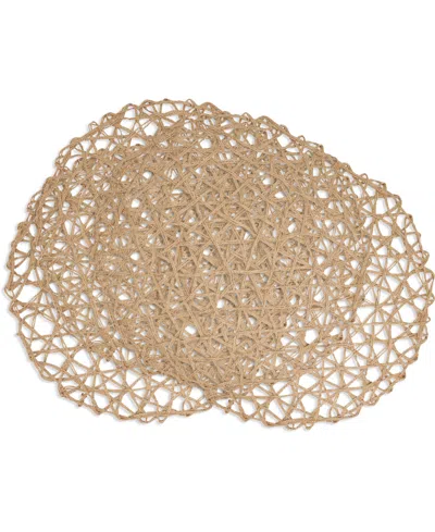 Saro Lifestyle Wire Duo Placemats, 15" Round In Natural