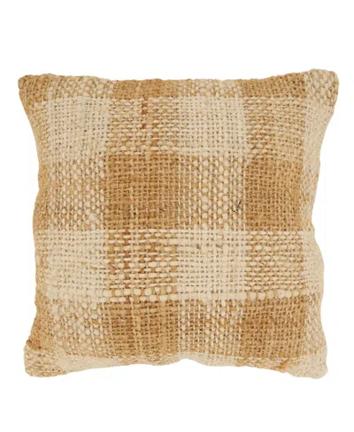 SARO LIFESTYLE WOVEN DOWN FILLED DECORATIVE PILLOW, 18" X 18"