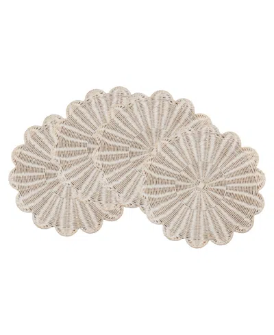 Saro Lifestyle Woven Rattan Placemats, Set Of 4 In Brown
