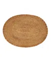Saro Lifestyle Woven Rattan Placemats Set Of 4,14"x19" In Caramel