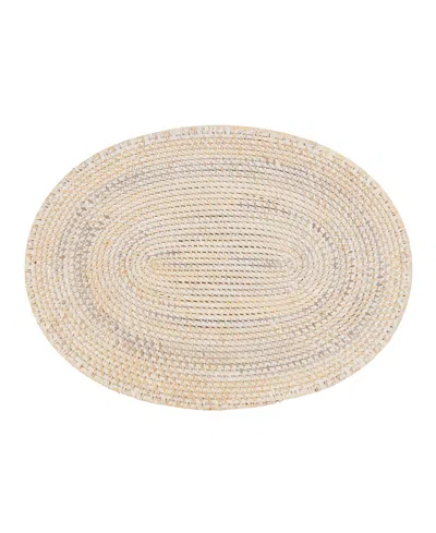 Saro Lifestyle Woven Rattan Placemats Set Of 4,14"x19" In Neutral
