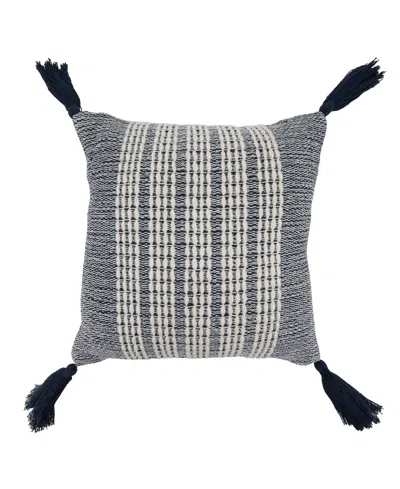 Saro Lifestyle Woven Stripe Decorative Pillow, 18" X 18" In Multi