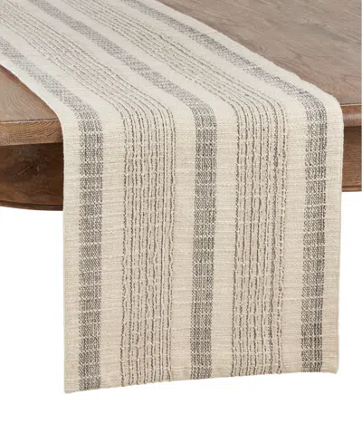 Saro Lifestyle Woven Striped Table Runner, 16" X 72" In Neutral