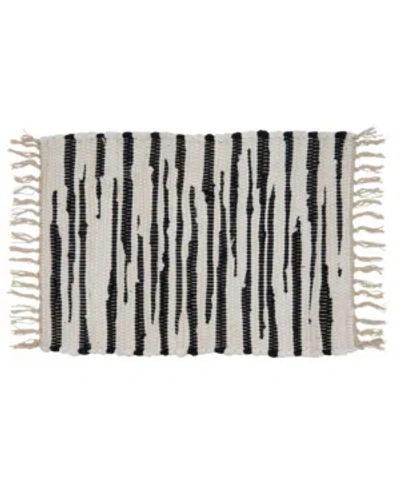 Saro Lifestyle Zebra Chindi Placemat Set Of 4 In Black