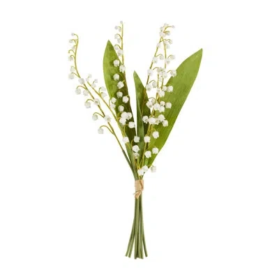 Saro Lily Of The Valley Bunch Floral Accent (set Of 12) In White