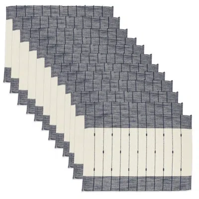 Saro Lincoln Cotton 14" Placemat In Navy Blue