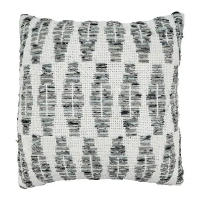 Saro Linetti Collection Cotton Geometric Throw Pillow In Polyester,polyfill,polyfill
