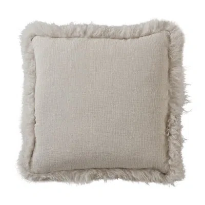 Saro Lulie Collection Linen Throw Pillow In Gray