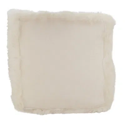 Saro Lulie Collection Upholstered Ottoman In White Linen
