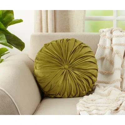 Saro Madison Pintucked Throw Pillow Cover & Insert In Kiwi