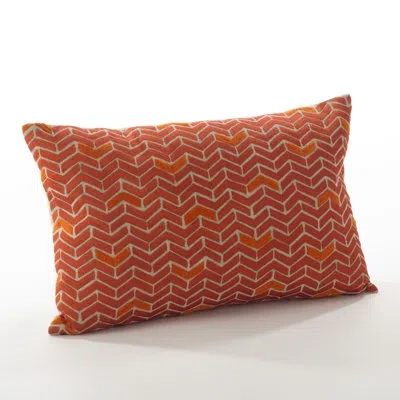Saro Marcella Cotton Chevron Throw Pillow In Persimmon