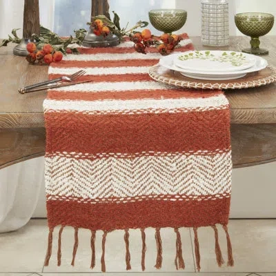 Saro Mattea 70% Artsilk - 30% Cotton Dining Linens In Orange
