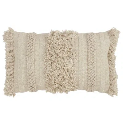Saro Max Cotton Lumbar Pillow Cover & Insert In Brown