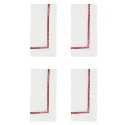 Saro Mayer Cocktail 10" Napkin In Burgundy