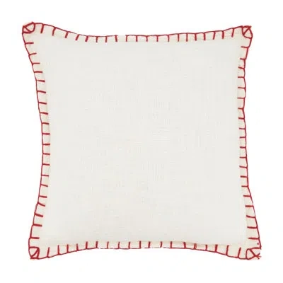 Saro Mazikeen Collection Throw Pillow In Polyester,polyfill,white