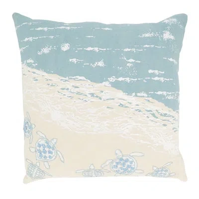 Saro Meridian Collection Cotton Throw Pillow In Blue