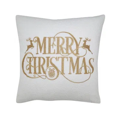 Saro Merry Christmas Filled Throw Pillow In Pillow Cover Only - No Insert