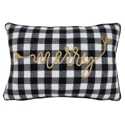 Saro Merry Martinique Merry Design Rectangular 100% Cotton Pillow In Pillow Cover Only - No Insert