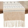 Saro Minimalist Luxury Woven Textured Stripe Table Runner In Multi