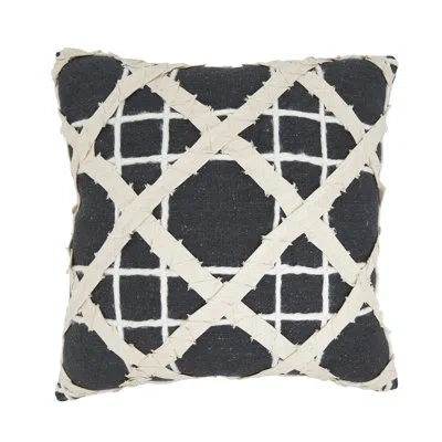 Saro Modern Cross Hatch Pillow Cover In No Insert