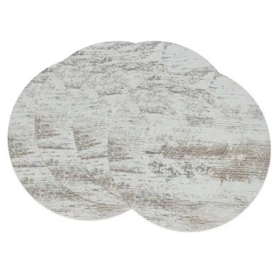 Saro Modern Farmhouse Faux Wood Charger Plate (set Of 4) In White