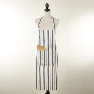 Saro Modern Striped Apron In Blue