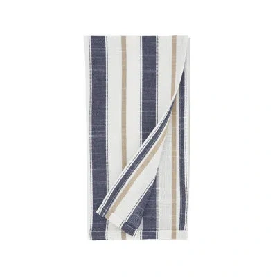 Saro Modern Striped Napkin (set Of 4) In Blue