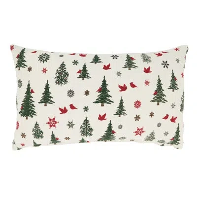 Saro Nadalia 100% Cotton Throw Rectangular Pillow Cover & Insert In Polyester,polyfill