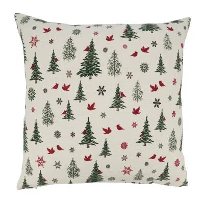 Saro Nadalia 100% Cotton Throw Square Pillow Cover