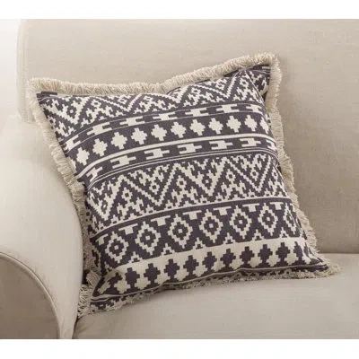 Saro Nahuatl Aztec Tribal Down Cotton Geometric 20" Throw Pillow