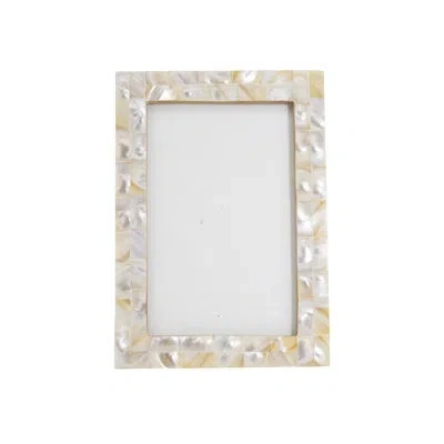 Saro Natural Shine Mother Of Pearl Photo Frame In White