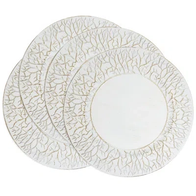 Saro Nature-inspired Branch Edge Charger Plate (set Of 4) In Ivory