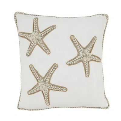 Saro Naviguer Collection Cotton Pillow Cover In Brown;white