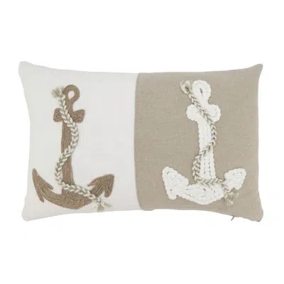 Saro Naviguer Collection Cotton Throw Pillow In Polyester