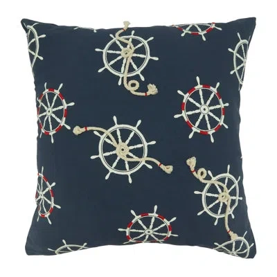 Saro Naviguer Square Throw Pillow Cover In Pillow Cover Only - No Insert
