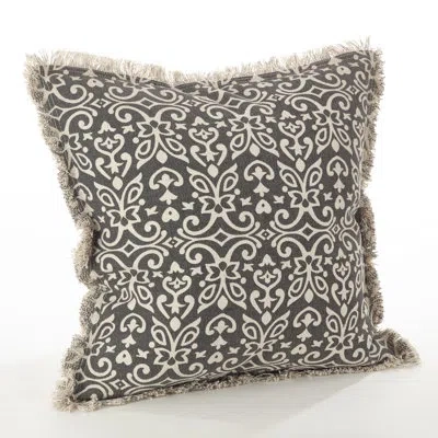 Saro Naxos Geo Cotton Throw Pillow In Slate