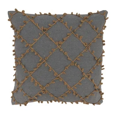Saro Neith Embroidered Cotton Throw Pillow In Polyester,polyfill